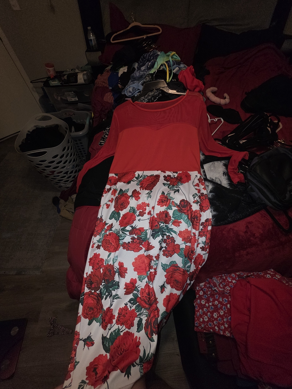 Red Floral Maxi Dress